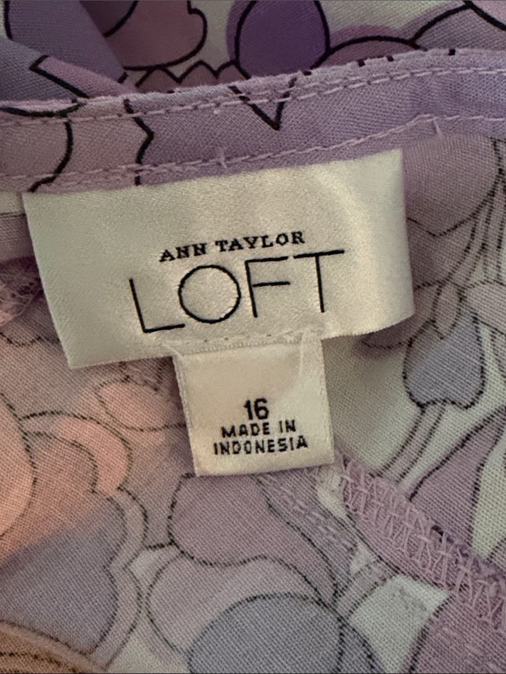Ann Taylor LOFT Lavender Purple Floral Skirt Sz 16 - Picture 7 of 8